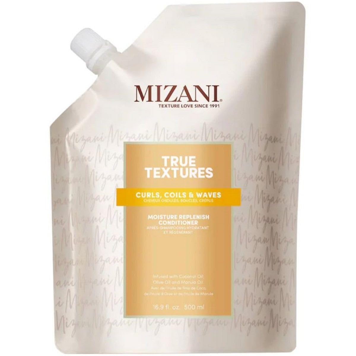 Mizani True Textures Moisture Replenish Conditioner | Moisturizes & Defines Curls | Silicone & Paraben-Free | for Curly Hair | 16.9 Fl Oz